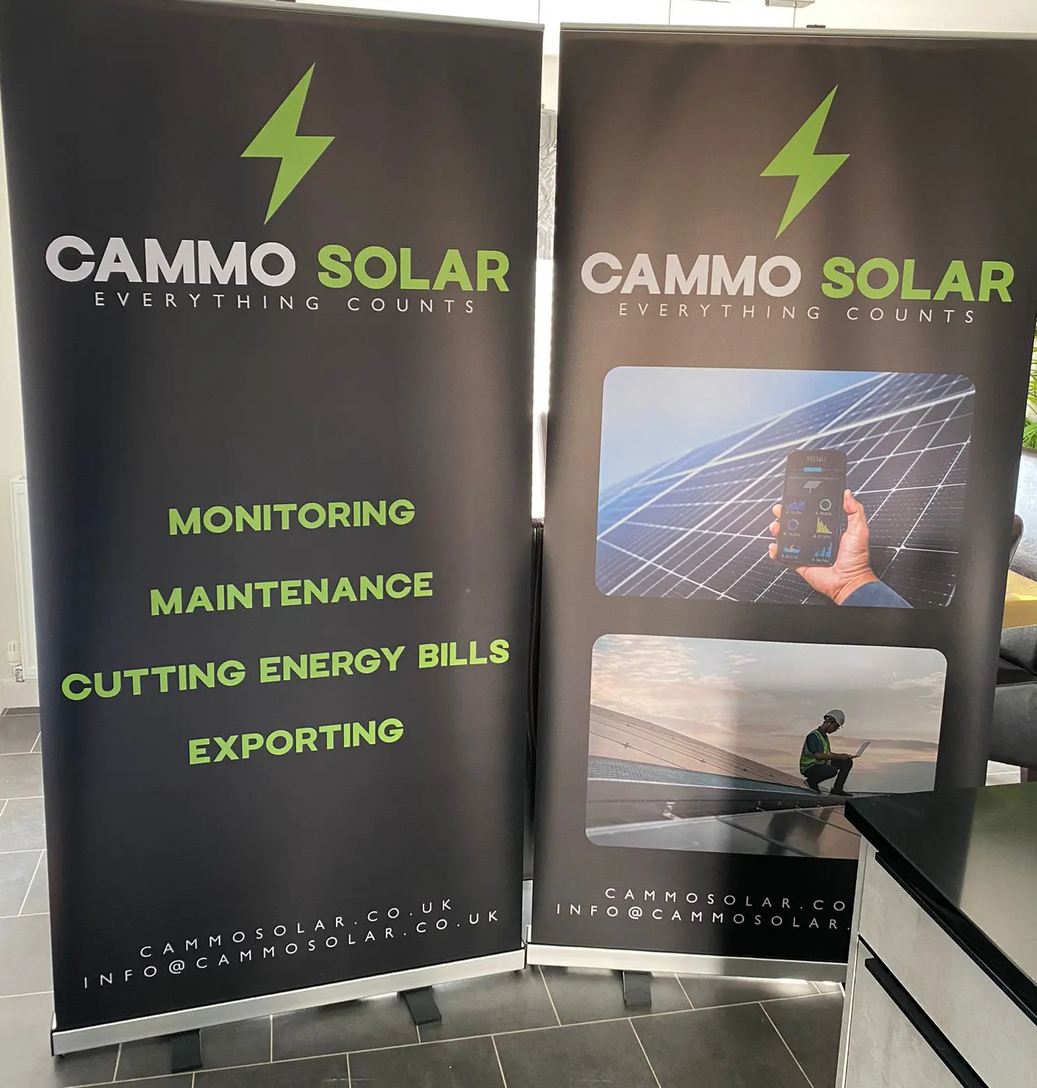 Cammo Solar Branding - popup displays Cammo Solar Branding - popup displays